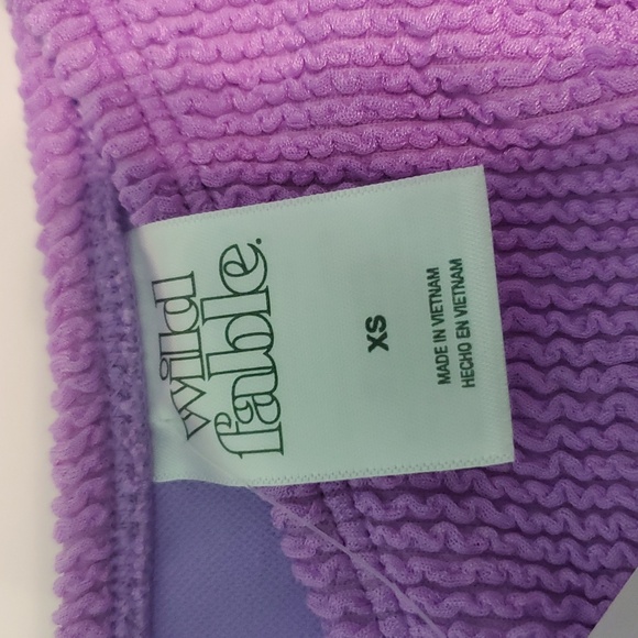 NWT Wild Fable Pucker V-Front High Waist High Leg Cheeky Bikini Bottom XS - Picture 4 of 5